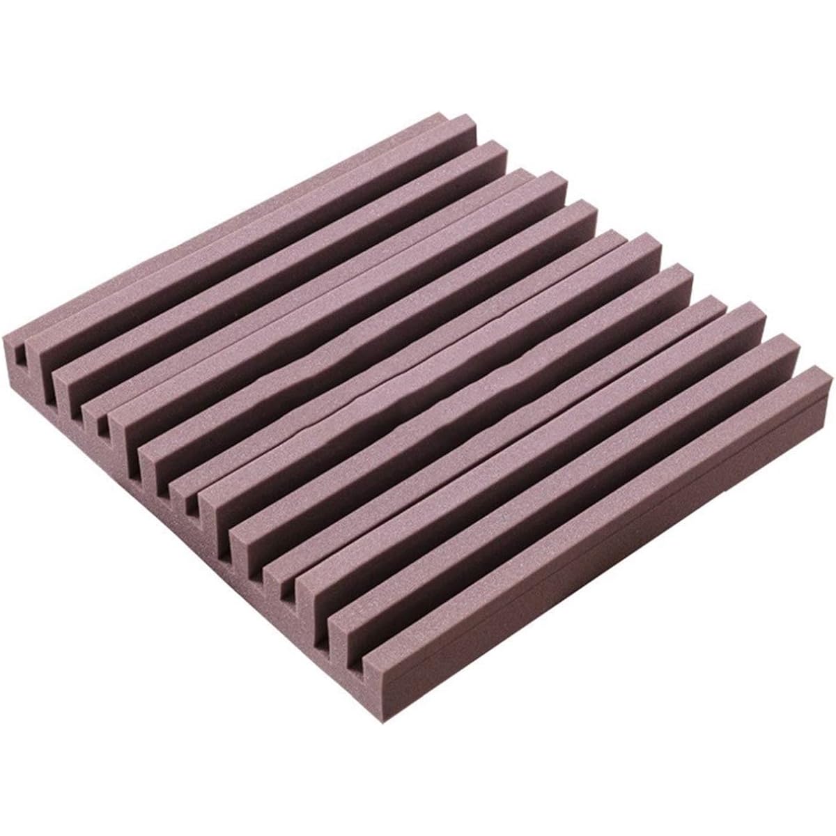 Bar Acoustic Panel, Striped Square Sound Absorbing Cotton 10PCS High Density Flame Retardant Soundproof Foam Panel (Gray) (Purple)