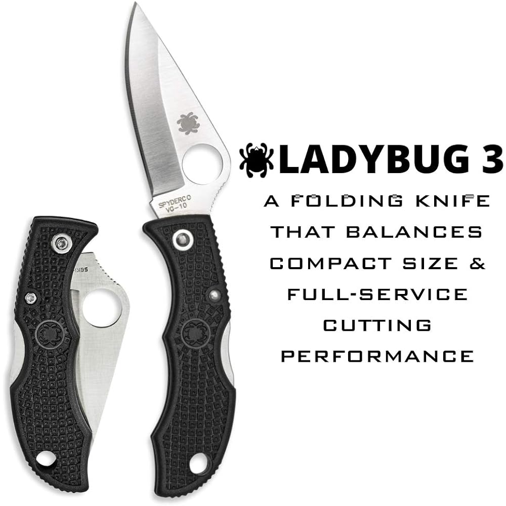 Spyderco Ladybug 3 Black Straight Blade LBKP3