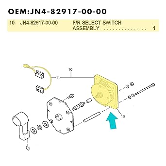 10L0L Golf Cart Forward Reverse Switch Assembly for Yamaha G14/G16 36V Electric Models (1994-2002) OEM JN4-82917-00-00 JN4-82917-01-00 5206