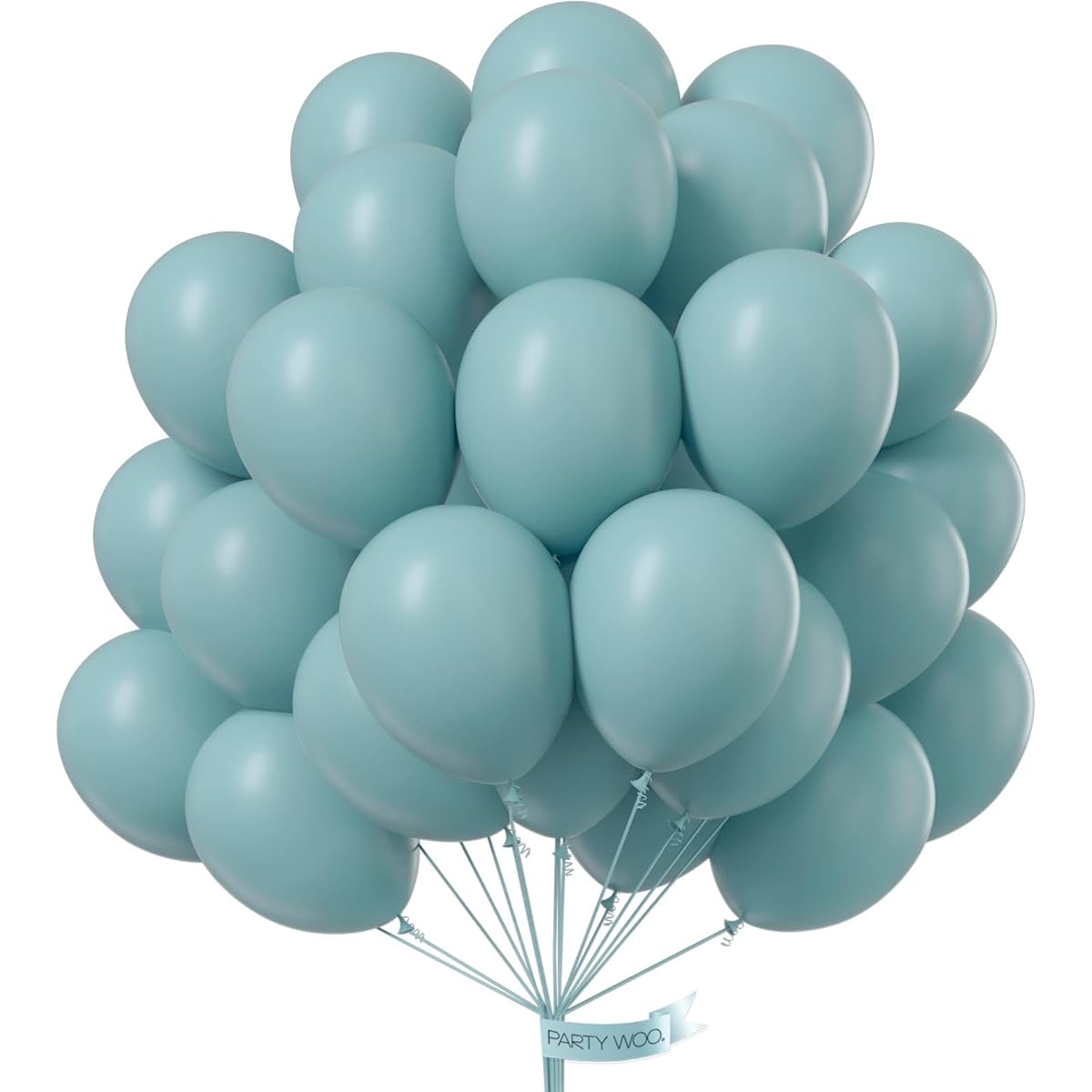 PartyWoo Retro Aqua Balloons 100 Pieces 12 Inch Pale Aqua Balloons Latex Balloons Balloon Garland for Arch Party Decorations Birthday Decorations Wedding Decorations Baby Shower Decorations