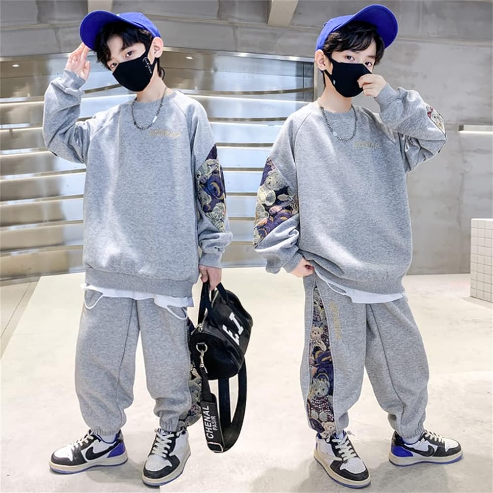 [Mouhokyo] Jersey, Boys' Top and Bottom Set, Children's Clothes, Setup, Sweatshirts, Boys' Sportswear, Spring/Autumn, Sportswear, Casual, Long Sleeve, Junior Clothes, Everyday Wear, Going to Kindergarten, School, 120-170cm