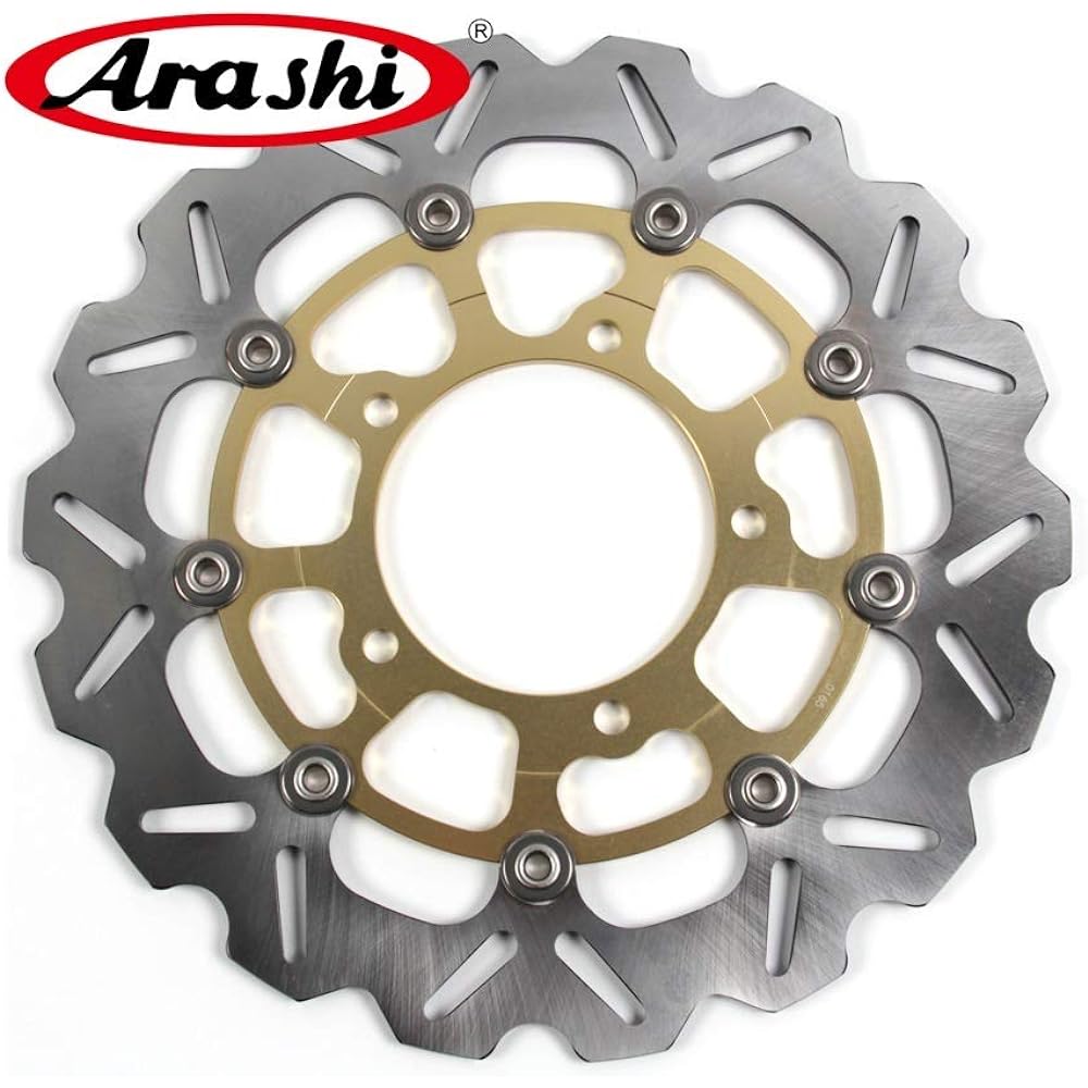 Arashi Front Brake Disc Rotor Compatible with Suzuki GSXR1000 GSX-R1000 GSXR 1000 2005-2008 Motorcycle Replacement Accessories Gold GSXR600 GSXR750 GSX-R600 GSX-R750 2006 2007