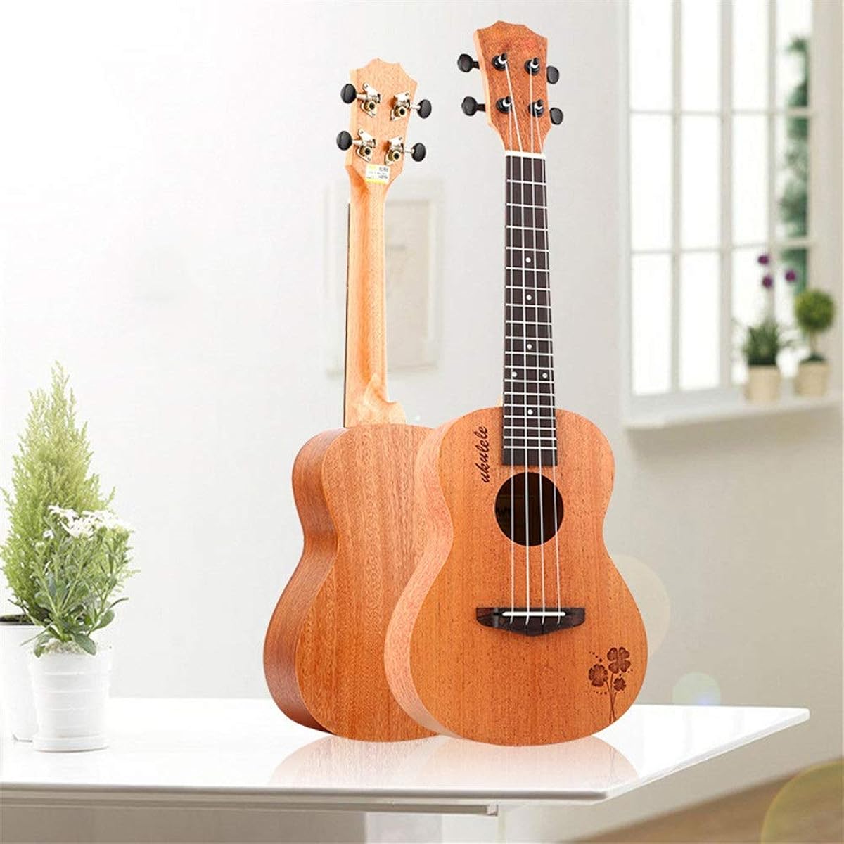 Ukulele Tenor Soprano Natural Hawaii Solid Wood Mahogany Body Beginner Beginner Musical Instrument