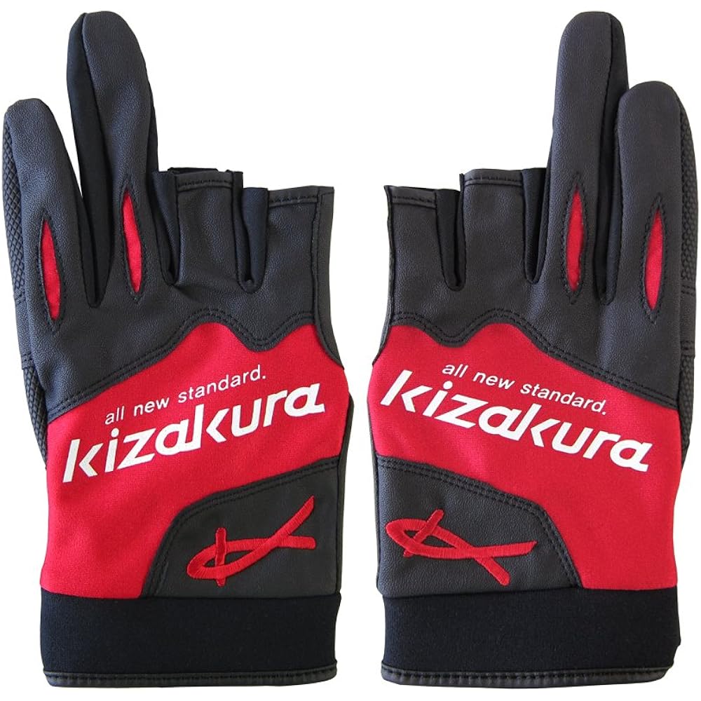 kizakura Kz Gloves (3 cuts) Kz-G2 Black x Red