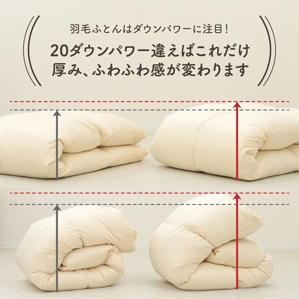 [Futon Kobo Google] Down Comforter Made in Hungary White Duck 90% Down Creamy White Plain Single Size 150cm x 210cm 1.2kg Domestic Production Thick Down Duvet Quilt