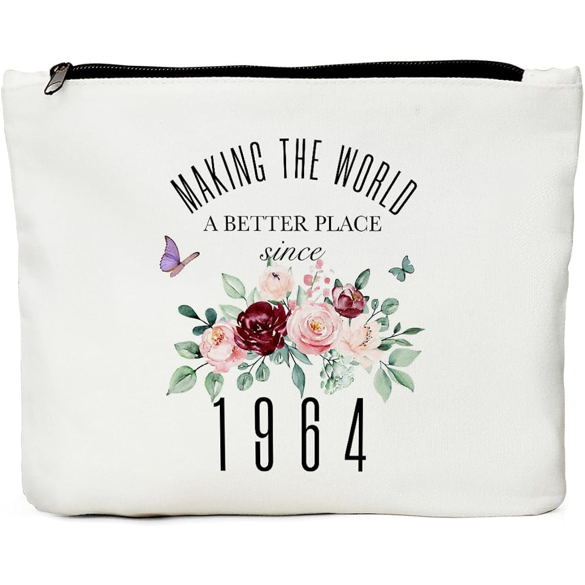 Since1962 Makeup Bag for Women 60th Birthday Gift, Perfect 60th Birthday Gift, Best Gift Idea for Sister, Friend, Coworker, Grandma, Mom, Boss
