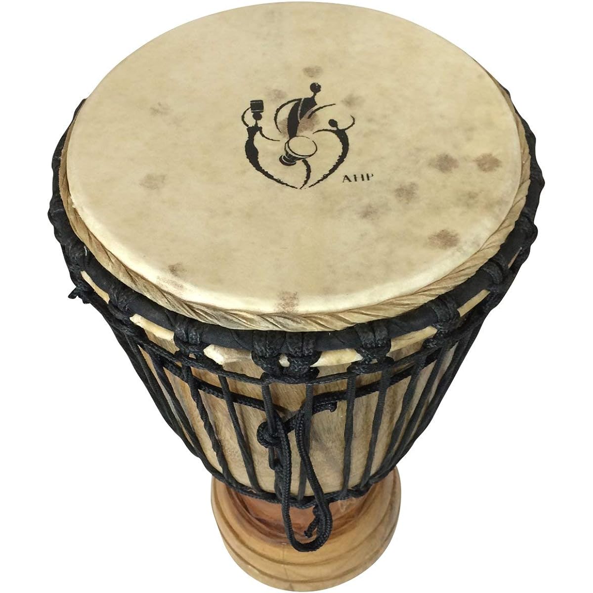 Hand Carved Classical Heartwood Junbe Drum from Africa - 10"x20"