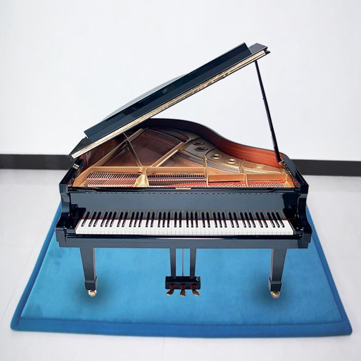 Piano Soundproof Carpet, 3cm Thick, Coral Piano Rug, Square, Floor Mat, Plain, For Digital Pianos, Anti-Scratch, Anti-Slip, Soundproof, Durable, Vibration Absorbing, Blue 2, 70x160cm, Percussion, Gift, Chair, Bass Drum