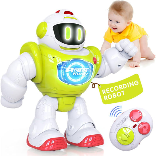 1st Toy Gift for Boys and Girls: Remote Control Robotic Baby Toy for 1 Year Old | Musical Light Up Posable Recording Toy for 12 Months | Interactive Toddler Toy 1st Birthday Gift