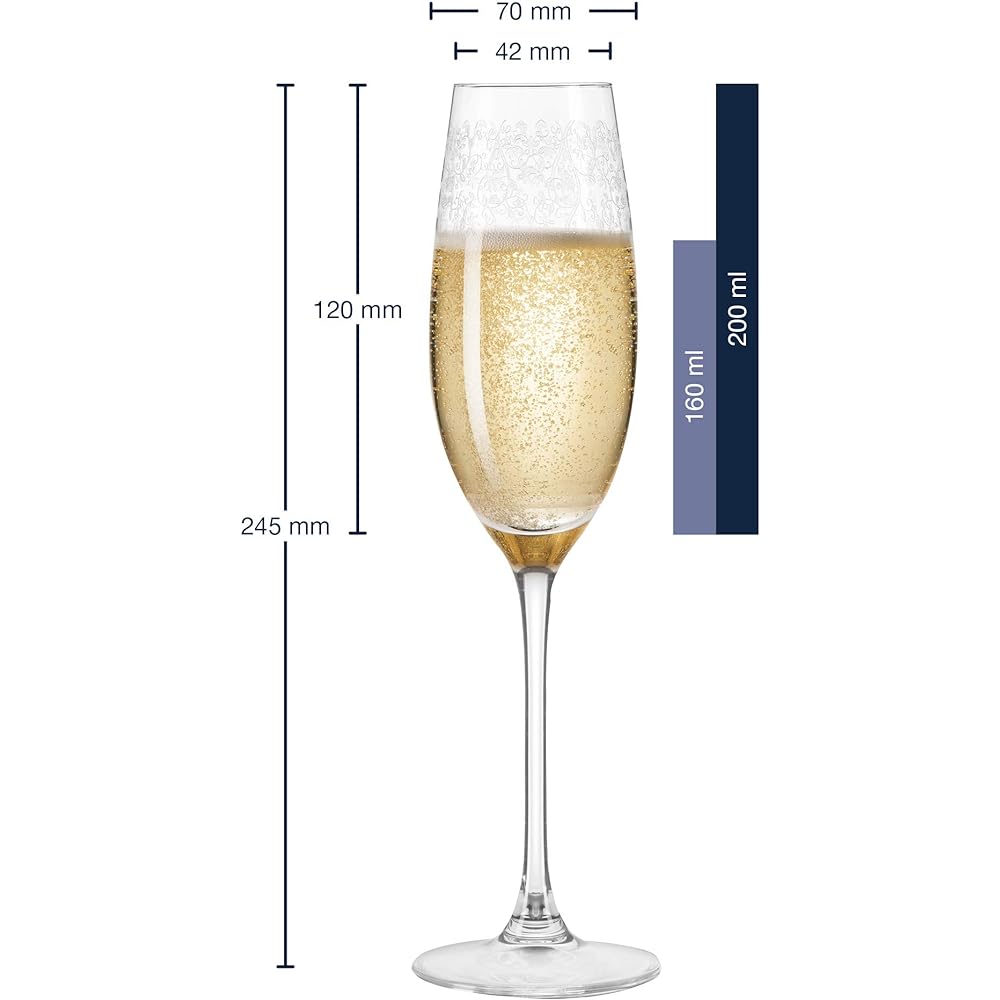 LEONARDO Champagne Glass Clear 200ml Set of 6 Champagne Glasses Chateau 061590