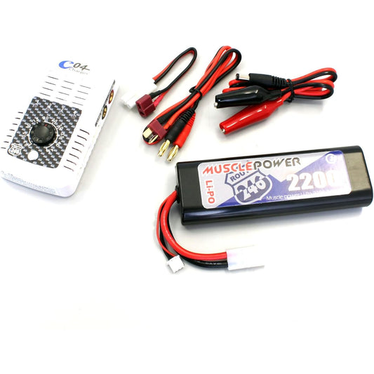 Kyosho Kyoso C-04 Charger & Muscle Power Li-PO 2200 Set RC Parts R246-8460