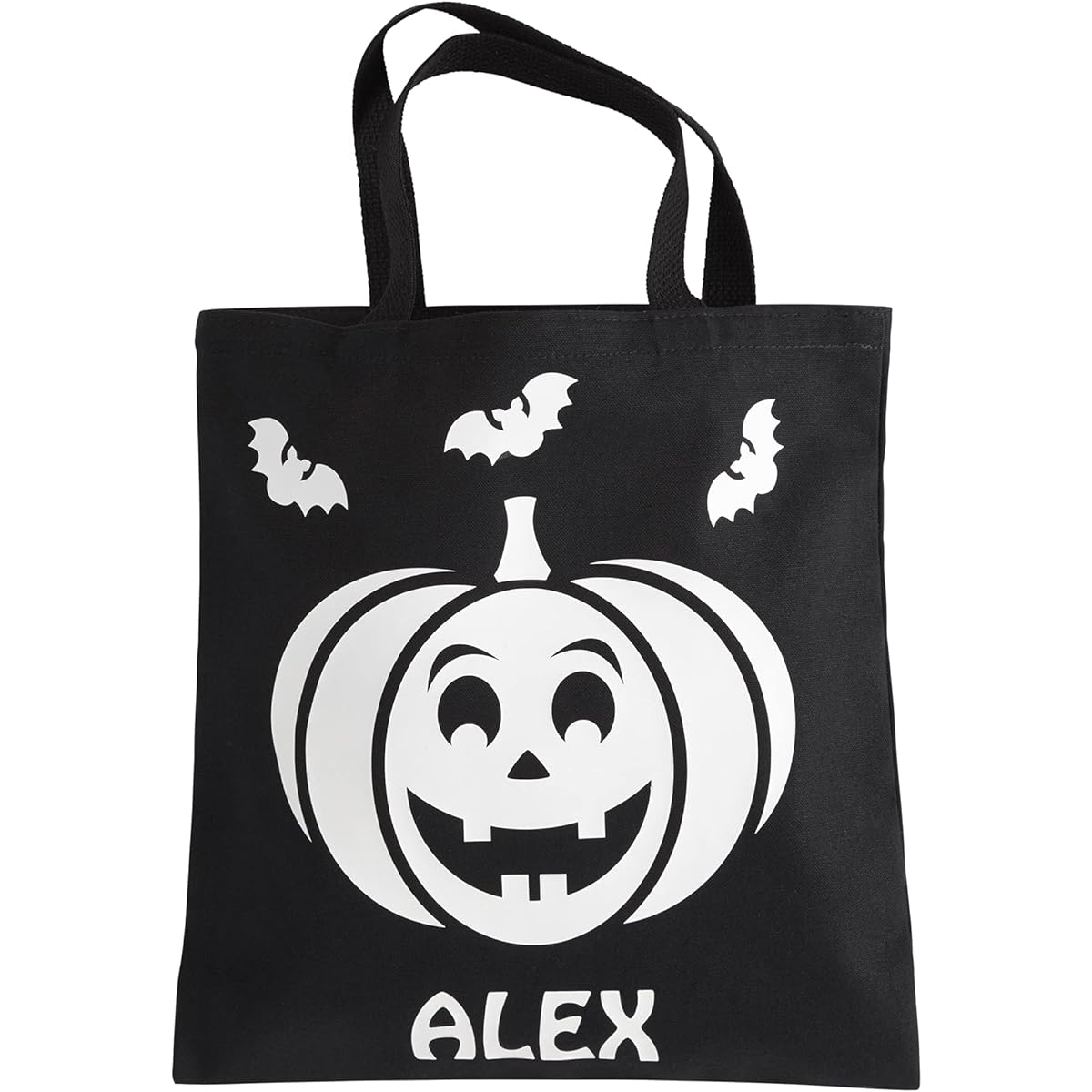 Let's Make Memories Personalized Safe and Fun Glow in the Dark Treat Bags - Halloween Trick or Treat Bags - Pumpkin - 13" Wide x 14" Long