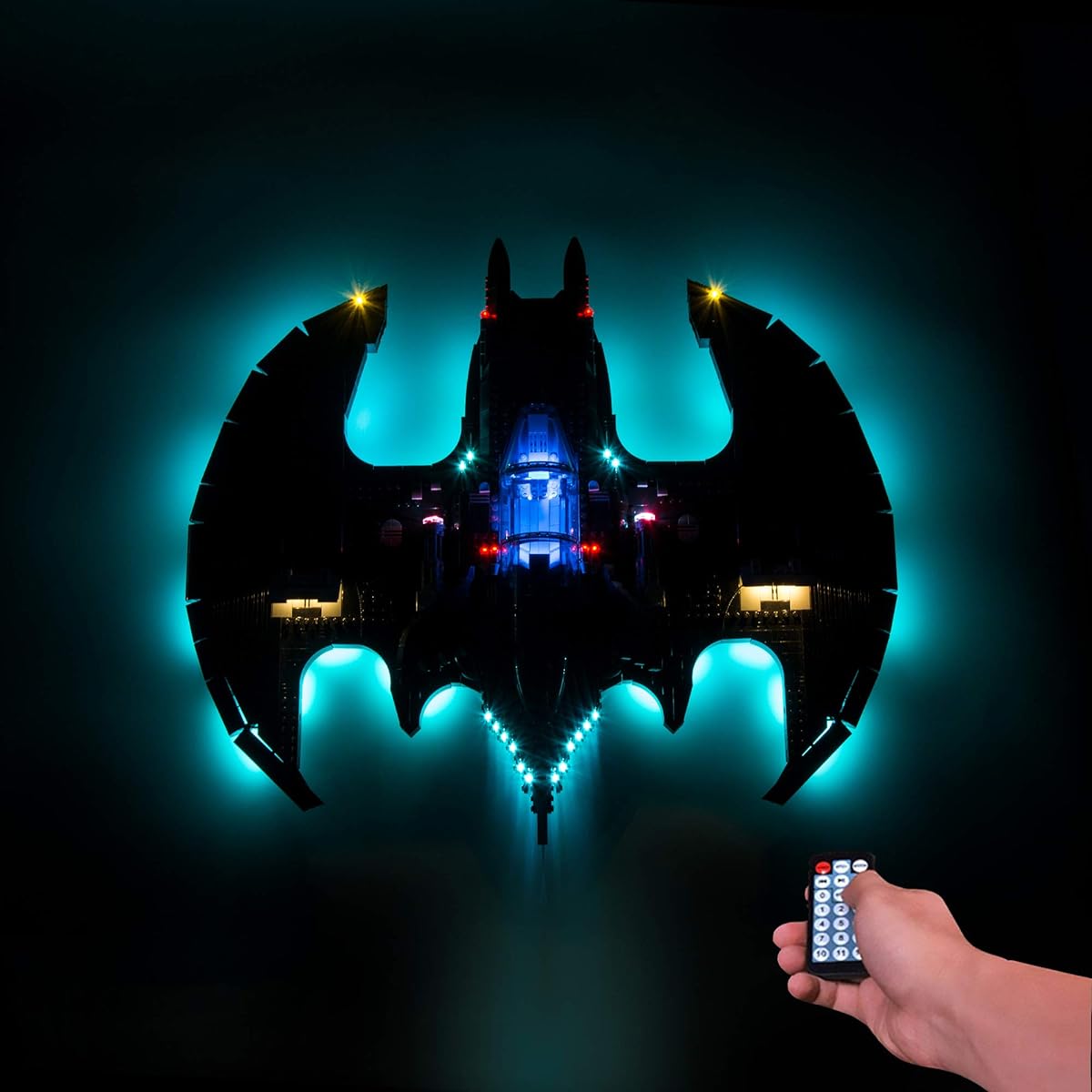 T-Club RC LED Light Kit for Lego Batwing 1989 76161, Lighting Kit Compatible with LEGO 76161 (LEGO Set Not Included) (Remote Control Included)