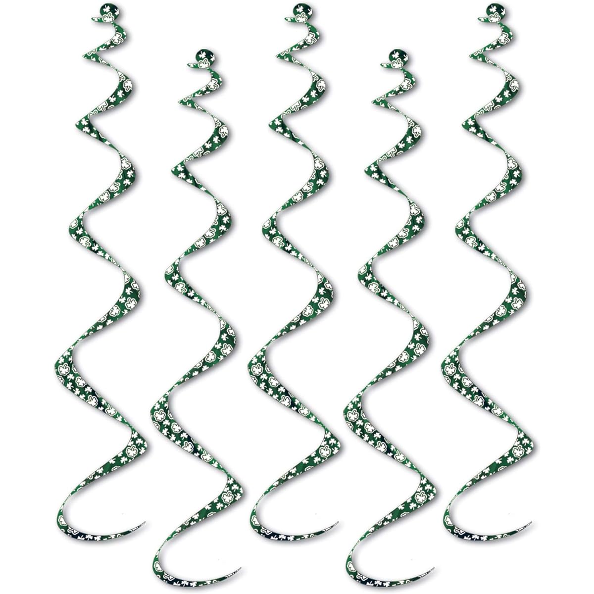 Printed Shamrock Twirly Whirlys (5 / Pkg)
