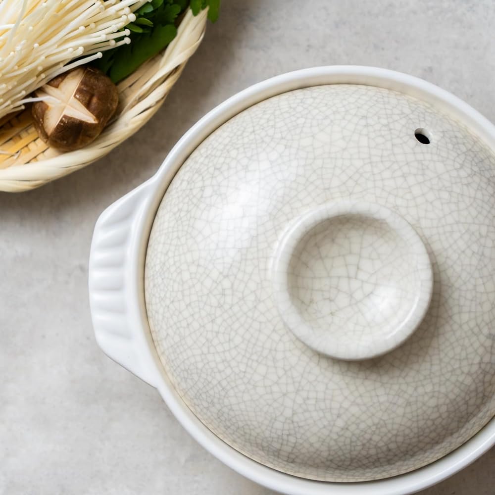 Ginpo Pottery Earthenware pot, No. 10, For 4-5 people, Approx. 2700ml, Direct fire compatible, Banko ware, Made in Japan 11101