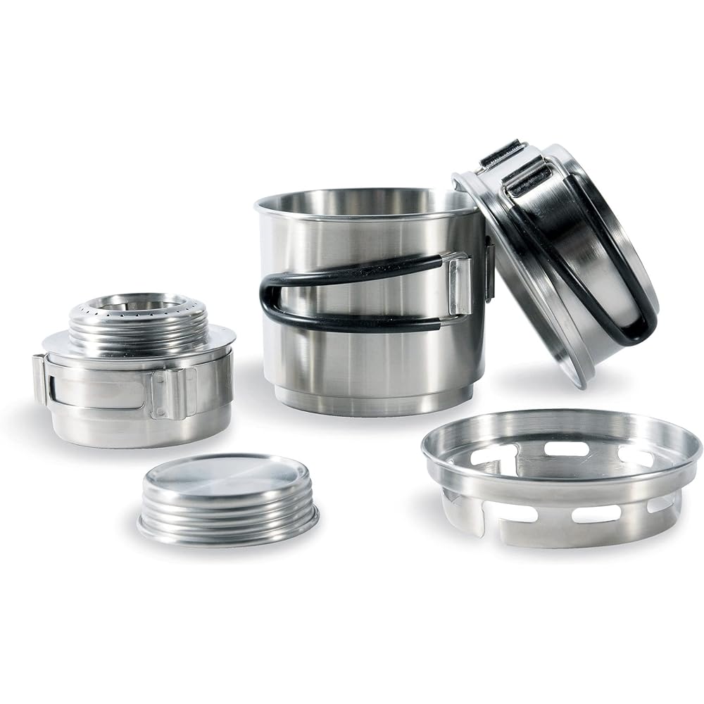 [TATONKA] Burner & Cooker 4 Piece Set Stainless Steel with Bag