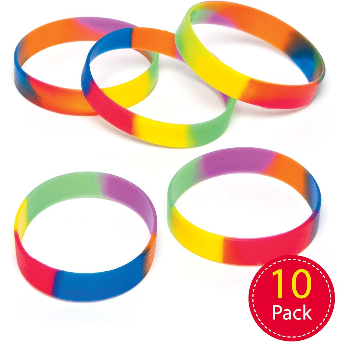 Rainbow wristbands (10 pieces) Bracelets for games and party giveaways