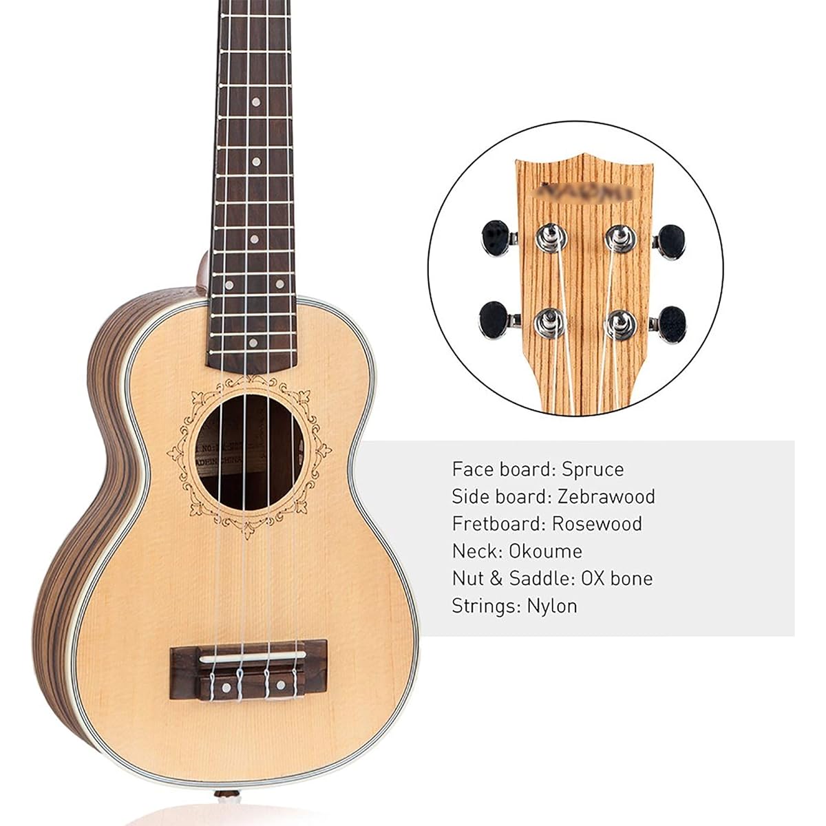 Ukulele 23 inch ukulele (Size:23 Inch; Color:01)