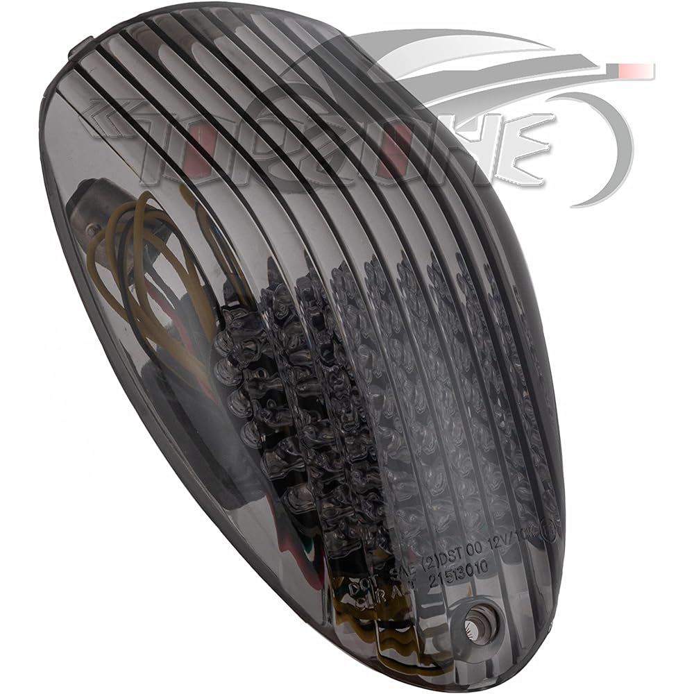 Compatible with Kawasaki 2002-2003 Vulcan 1500 Mean Streak/ VN1500 Mean Streak LED Rear Lamp Brake Tail Light + Built-in Turn Signal Function (Smoke Color)