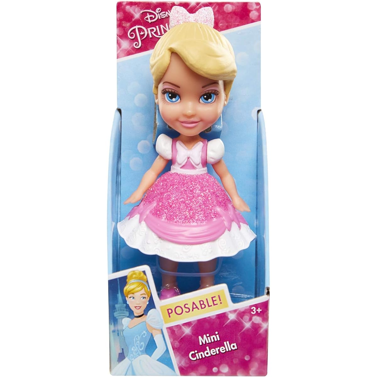 My First Disney Princess Mini Toddler Cinderella Pink Dress Poseable Doll
