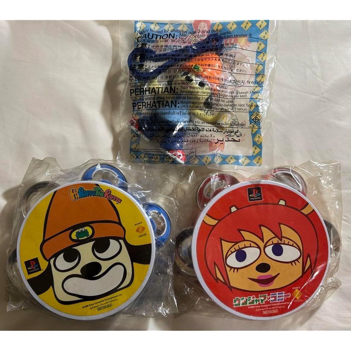 PaRappa the Rapper Unjama Lamy Tambourine + McDonald's Happy Meal
