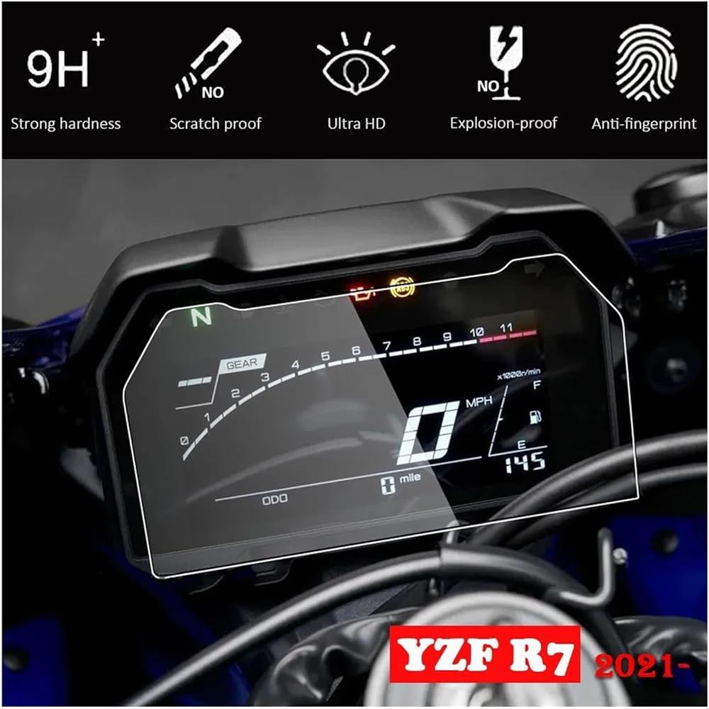 Fits for YZF R7 R7 2021-TFT LCD Dashboard Protection Motorcycle Dashboard Screen Protector Film Anti-Scratch Protective Film Protector Instrument (Color : 2 sets)