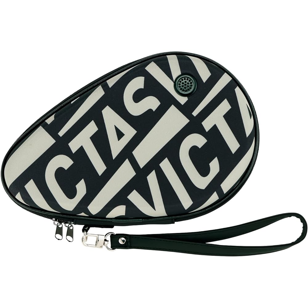 VICTAS Table Tennis Racket Case Printed Round Racket Case Black (1000) 672111