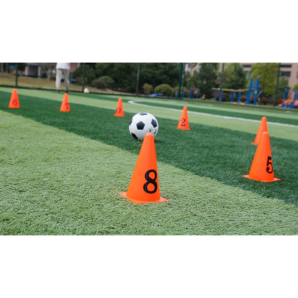 [narunaru] Set of 10 marker cones with numbers for soccer track and field training marks