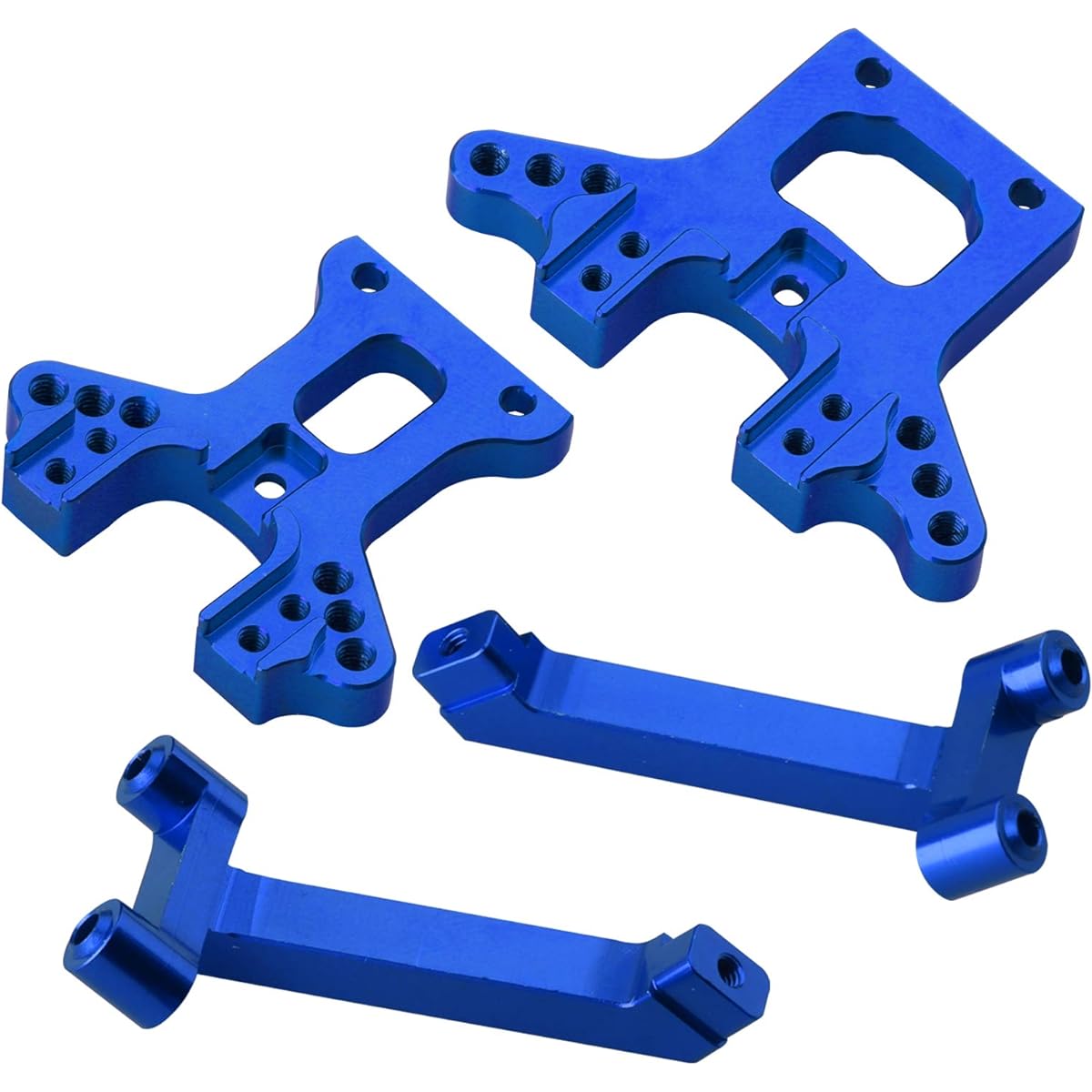 Hobbypark Aluminum Shock Towers (Front & Rear) & Shock Tower Brace Replacement Parts for Traxxas 1/18 LaTrax Teton Desert Prerunner 7637 (Pack of 4) (Navy Blue)