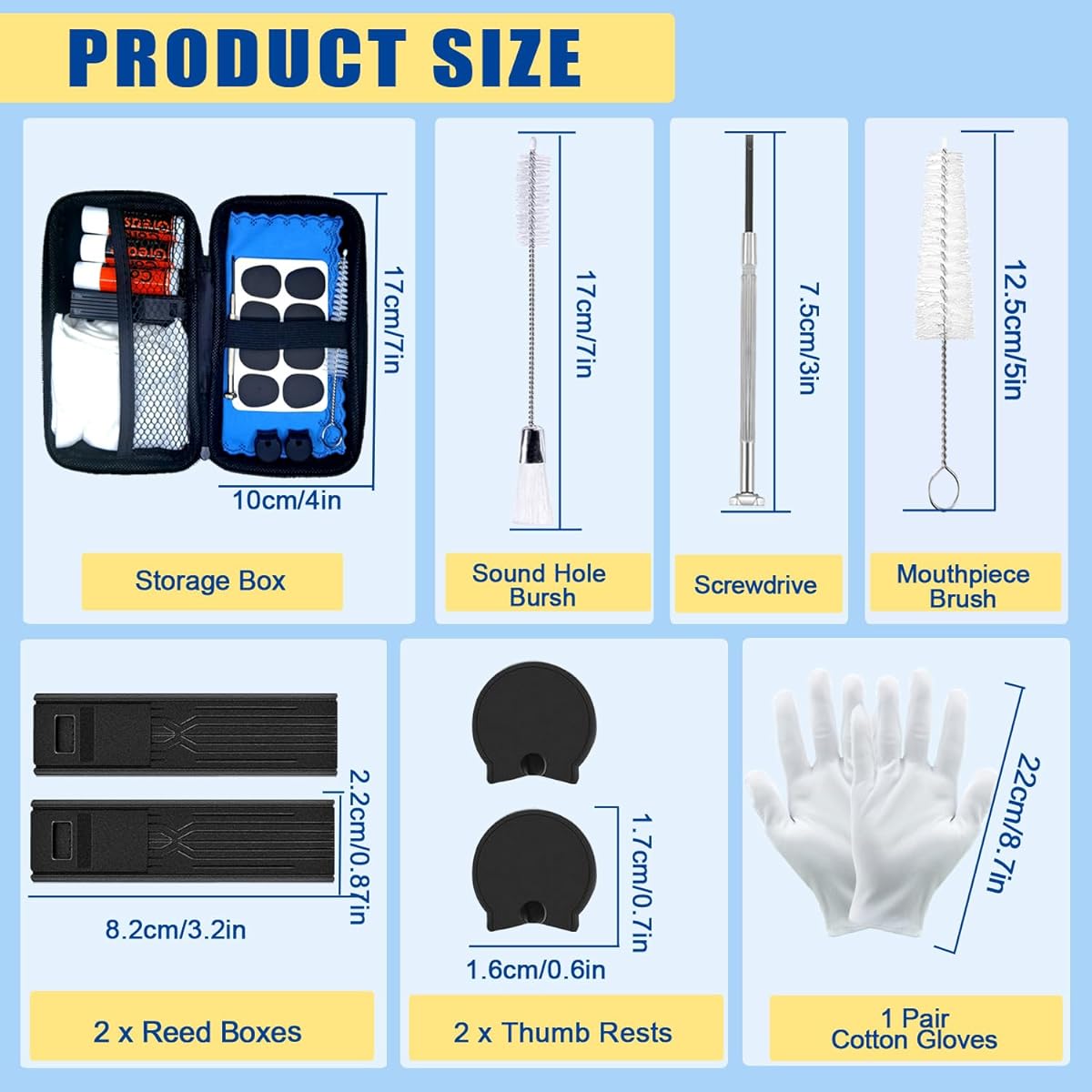 Clarinet Cleaning Kit 23 Pieces All in One Clarinet Clean Kit Clarinet Swab Clarinet Reed Cork Grease Thumb Rest Clarinet Wind Instrument Clarinet Care Accessories Maintenance Kit