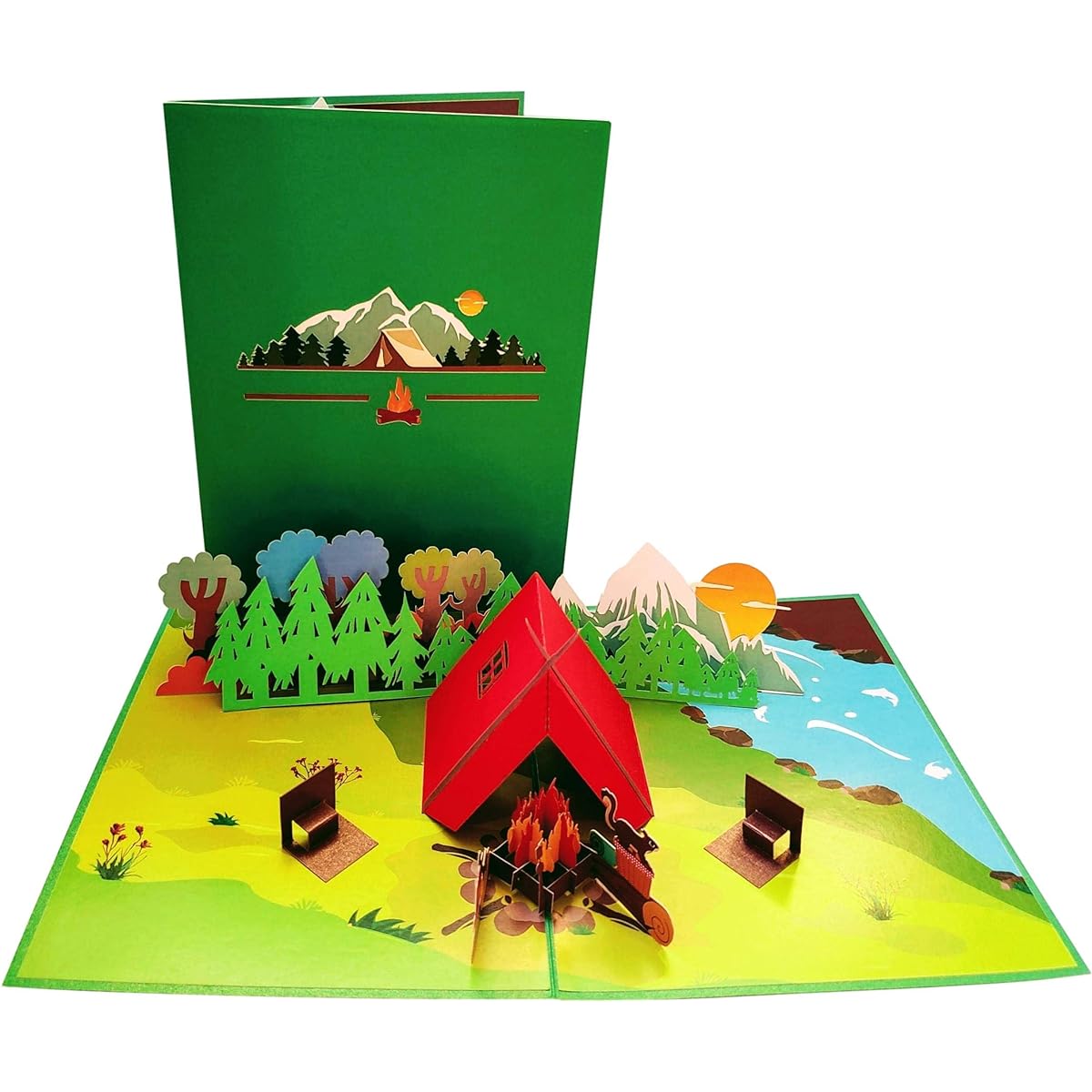 iGifts And Cards I Love Camping 3D Pop Up Greeting Card - Back To Outdoor Nature Birthday Gift, Great Retirement Adventure Present, Happy Family, Fishing Trip, Cool Campfire Theme