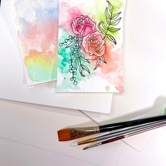 50 sheets watercolor paper white cold press (300GSM 8.5x11)