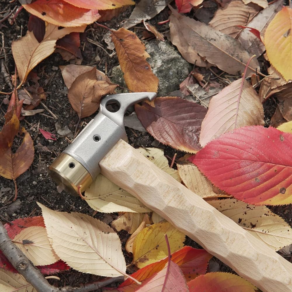 FOREST HOME Peg hammer Tent hammer Brass head Handle grip processing Straight model 30cm