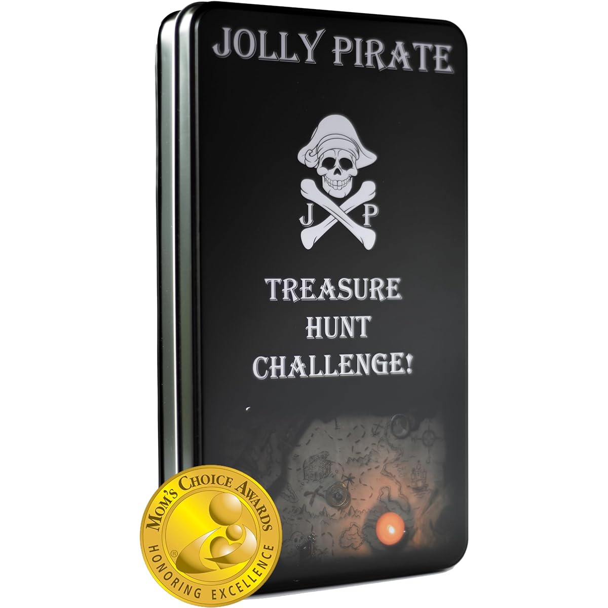 Jolly Pirate Scavenger Hunt Kids Card Game - Outdoor Indoor Treasure Hunt for Kids Ages 6-12 - Waterproof Cards with Tin Treasure Box