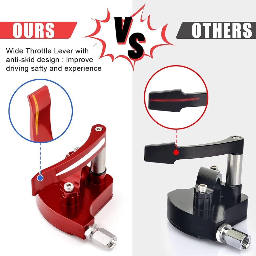 WeiSen Anodized Black CNC Thumb Throttle Billet Assembly ATV 7/8" Compatible with 22mm Applications for Honda Kawasaki Suzuki Yamaha Dirt Bike ATV Quad