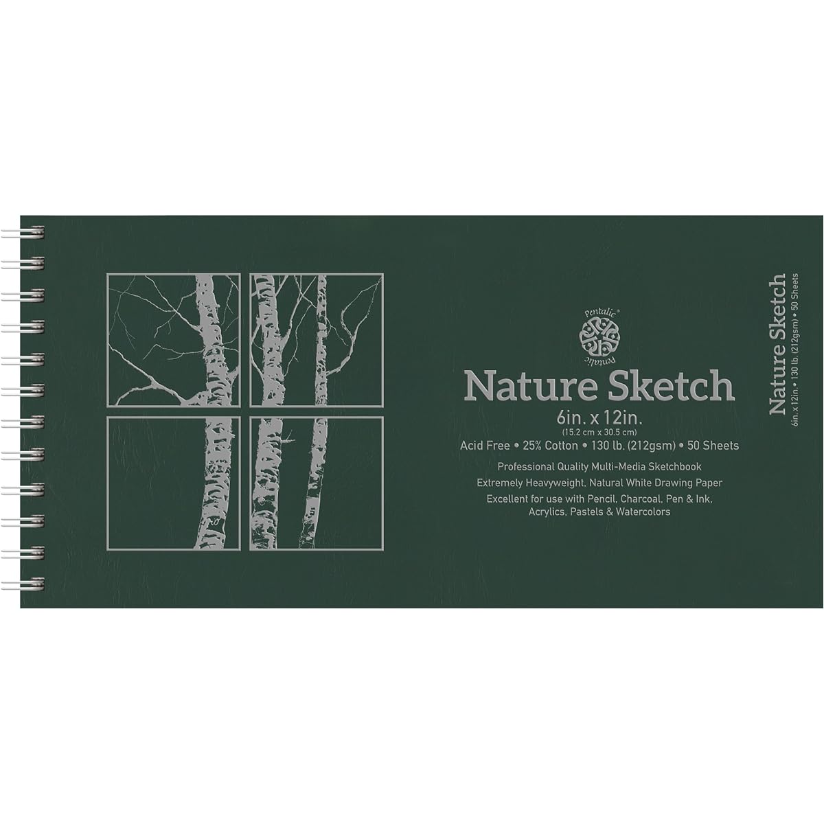 Pentalic Nature Sketch Pad, 12-Inch by 6-Inch by Pentalic