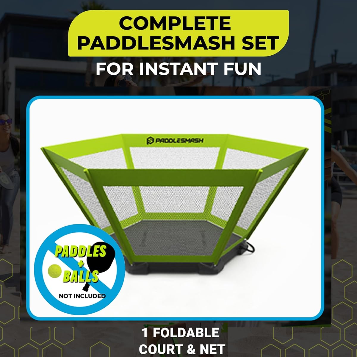 PaddleSmash Lite - Outdoor Games - Yard Games - Beach Games - Outdoor Games for Adults and Family Nets and Courts - No Paddles or Balls - Perfect for Backyard Beach Tailgates & Lawn Games