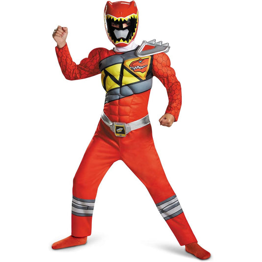 [Disguise] Power Rangers Dino Charge: Red Ranger Muscle Child Costume Power Rangers Dino Charge: Red Ranger Muscle Child Costume for Halloween Size: Small (4-6)