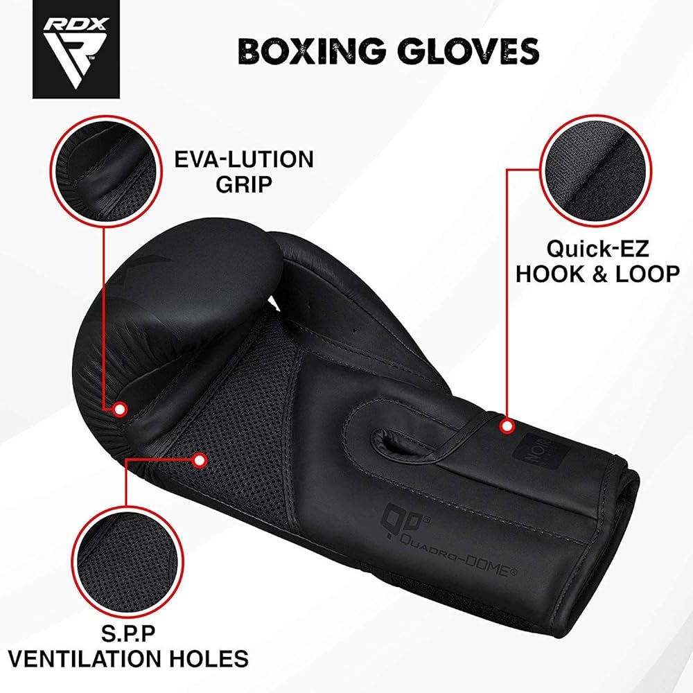 RDX Boxing Gloves Training Fitness Muay Thai Mayahide Leather Mitts Kickboxing Fighting Sparring Heavy Bag Punching Martial Arts Boxing Gloves