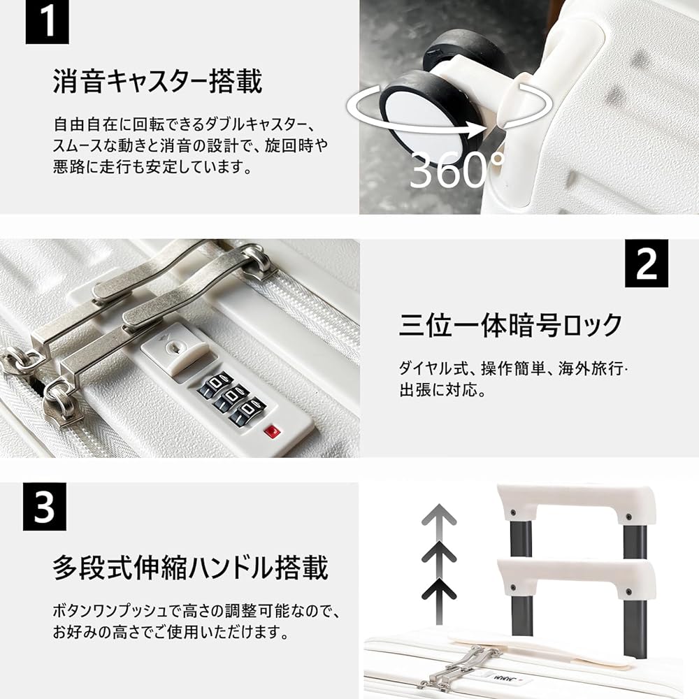[RoamRover] Suitcase, Front Open, Carry-on Carry Case with USB Port, Carry Bag with Cup Holder, Computer Storage Pocket, Front Opening, Luggage Hook, Charging Function, Top Open Function, Stylish, Overseas Travel, Business Trip, Study (S Size/38L/Carry-o