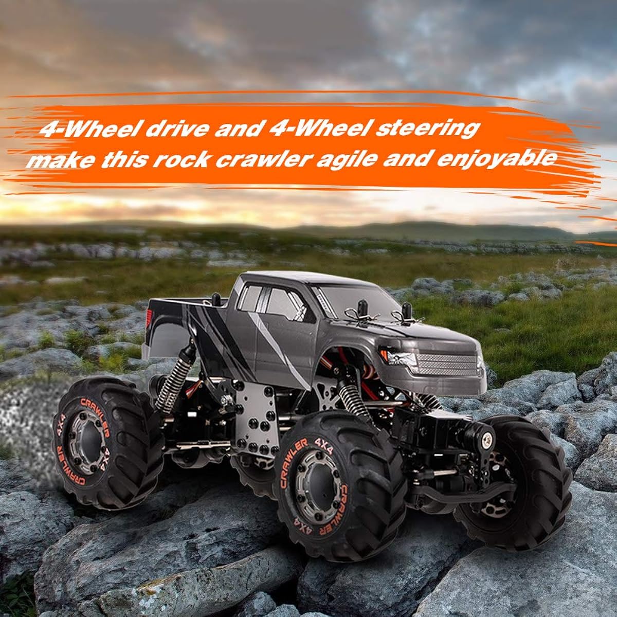 4WD Car, JUANZI 2098B 1/24 2.4GHz 4WD 4WS Devastator Rock Crawler RTR, Double Servo Off-Road Car