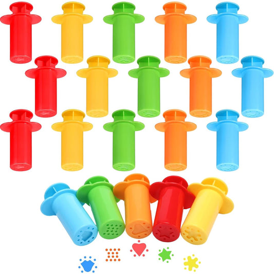 Arrowbash 20pcs 5 Pattern Play Dough Extruder Set, Assorted Designs, Play Dough Tools, Play Dough Toys, Clay Dough Accessories, Assorted Colors