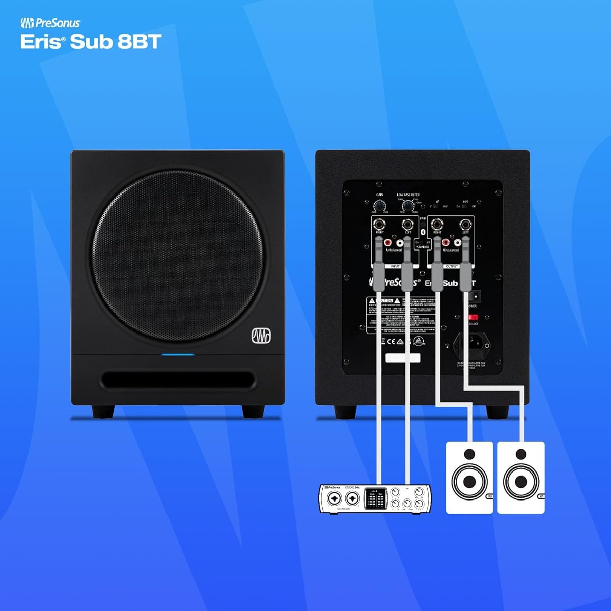 Eris Sub8 BT Active Woofer 8" Bluetooth Compatible