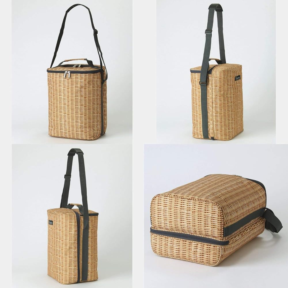 SPICE OF LIFE Cooler Bag Cooler Picnic Basket with Tableware for 2 People Vacation Basket Pattern Pannier SFVG2001