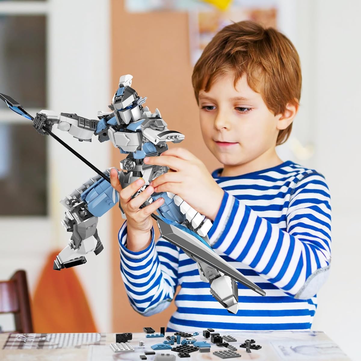 KEAOOD Mech Building Blocks for Adults 70001 Five Tiger Heroes Action Figure Building Toys Ninja Robot Mech Building Set Model Gifts for Boys Ages 8-14+
