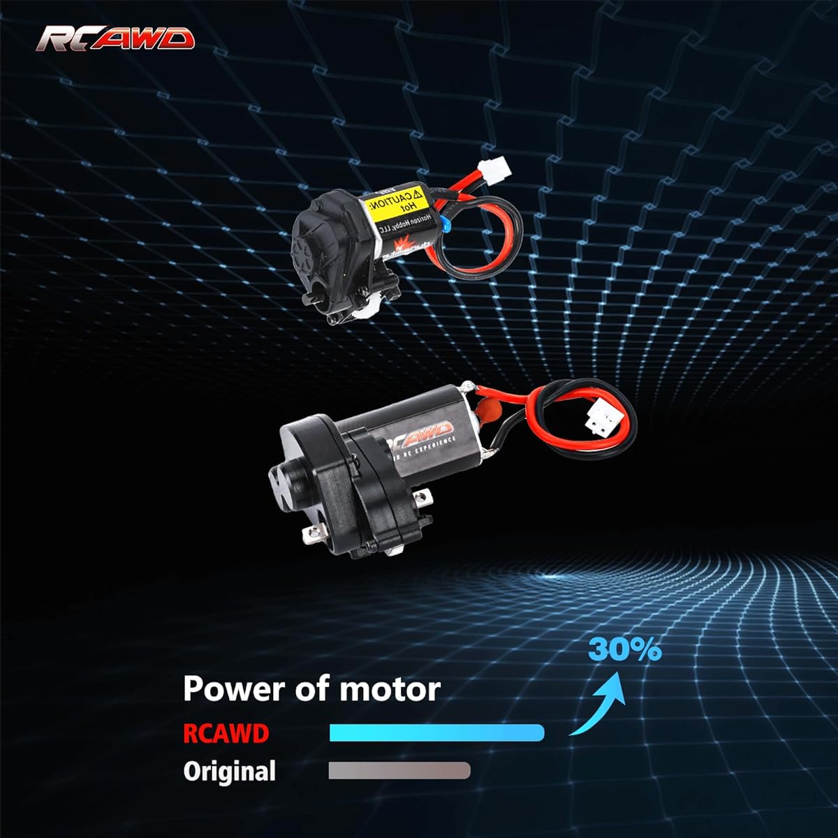 RCAWD Alloy SCX24 Metal Gearbox Combo Transmission & 050 55T Motor for Axial 1/24 SCX24 Series