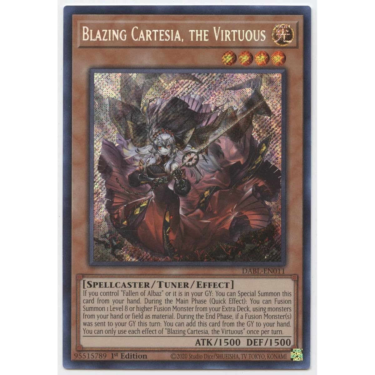 Blazing Cartesia The Virtuous DABL-EN011 Secret Rare First Edition