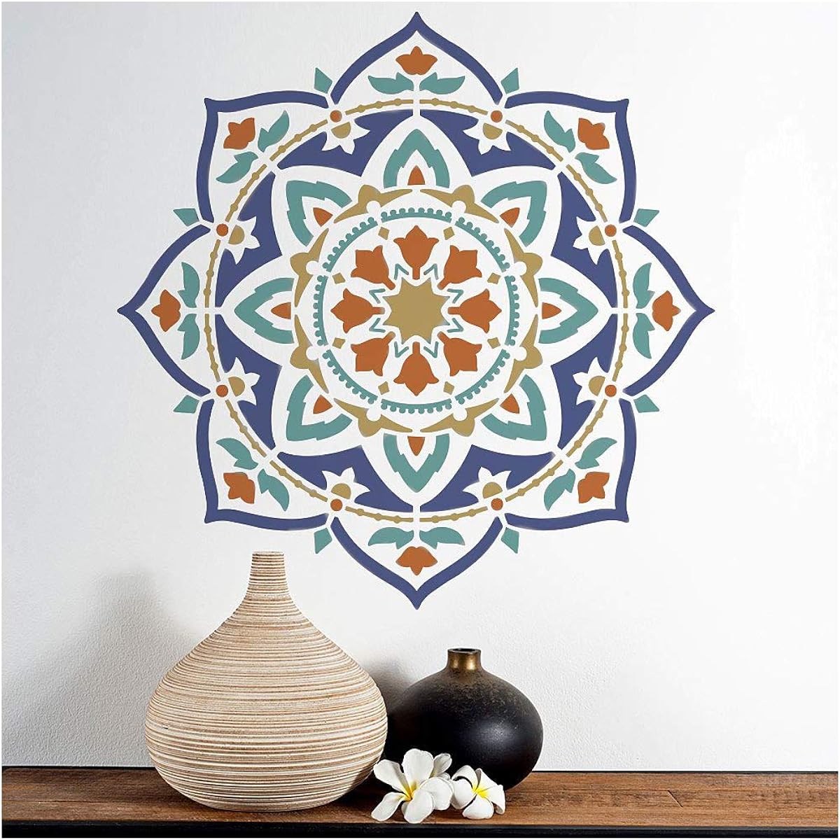 Mandala Stencil Rangoli - Reusable Stencils Wall Stencils - For DIY Wall Decor - Trendy Easy Fun Wall Decor - by Cutting Edge Stencils 30" MD012_30