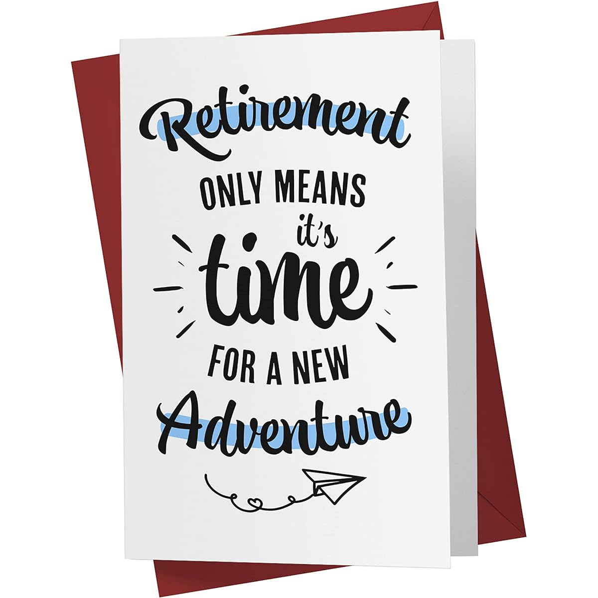 Retirement Cards for Men and Women, Retirement Cards for Him or Her, Large 5.5 x 8.5, Happy Retirement Cards for Women, Retirement Cards for Coworkers - Karto - New Adventures