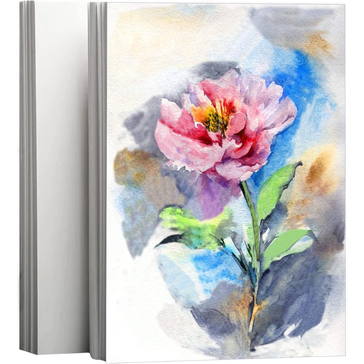 Sadaunbe 50 Sheets Watercolor Paper Cotton 140lb/300GSM Thick Off-White Cold Press Paper Pack for Kids Watercolor Paper Painting Art Creations Drawing Supplies 9 x 12 Inch